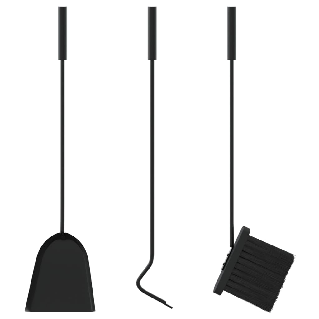 Set di attrezzi per camino 4 pezzi 22x59 cm in acciaio