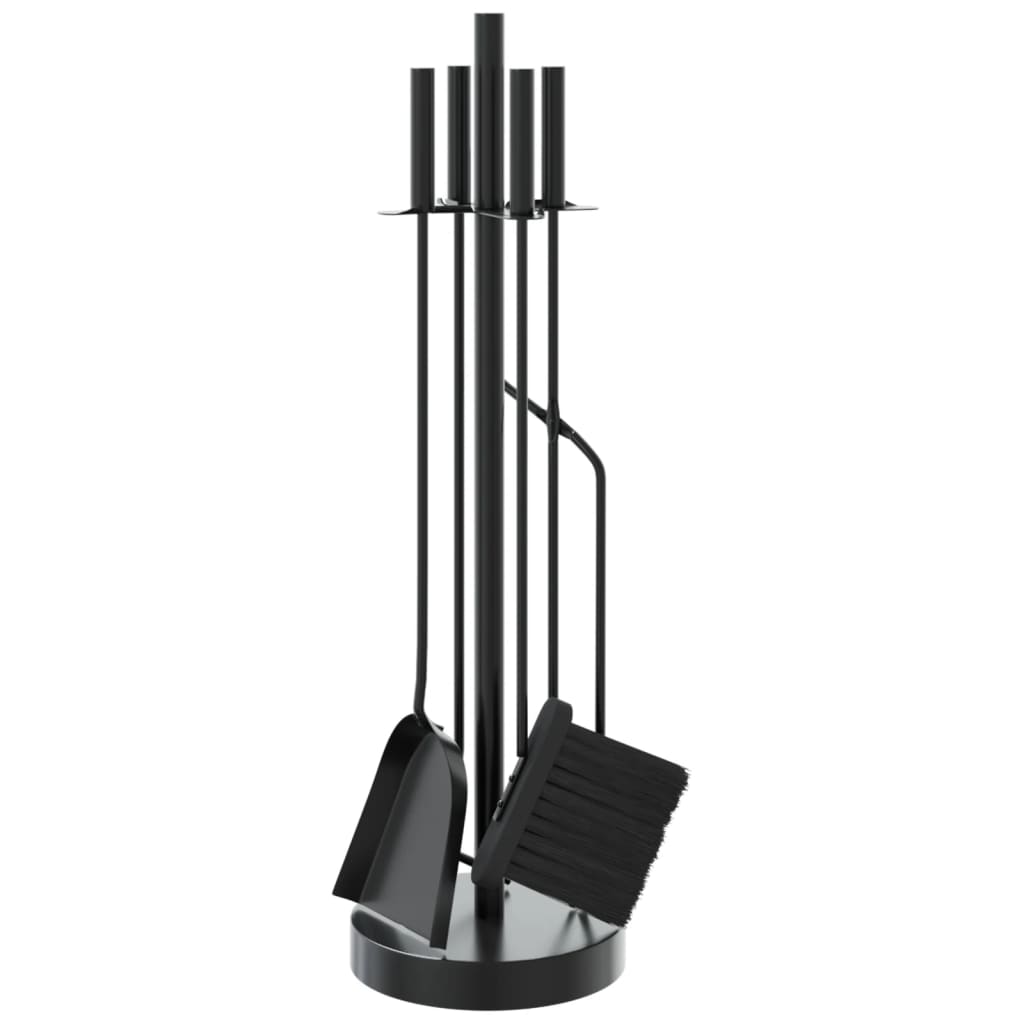Set di attrezzi per camino 5 pezzi 18x66 cm in acciaio