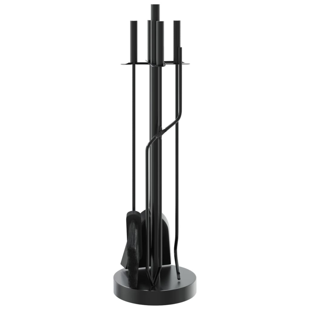 Set di attrezzi per camino 5 pezzi 18x66 cm in acciaio