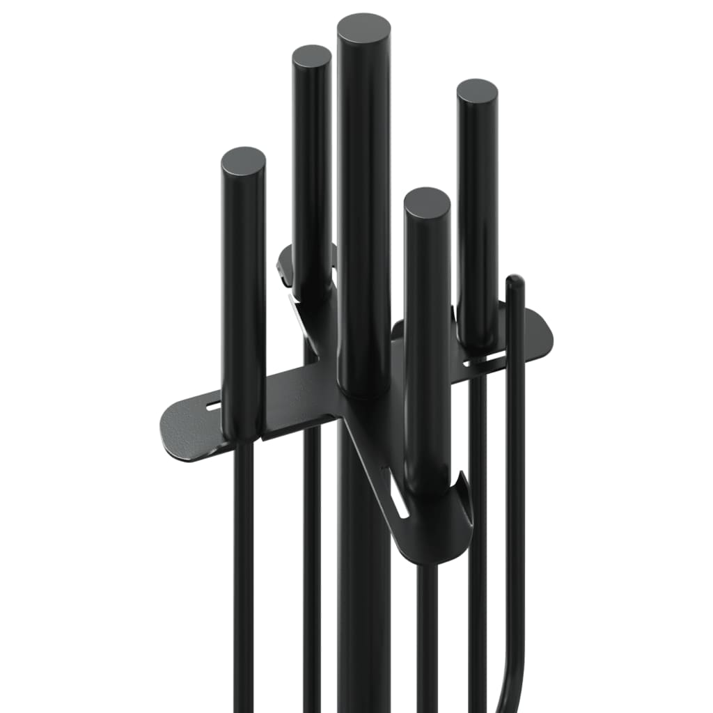 Set di attrezzi per camino 5 pezzi 18x66 cm in acciaio