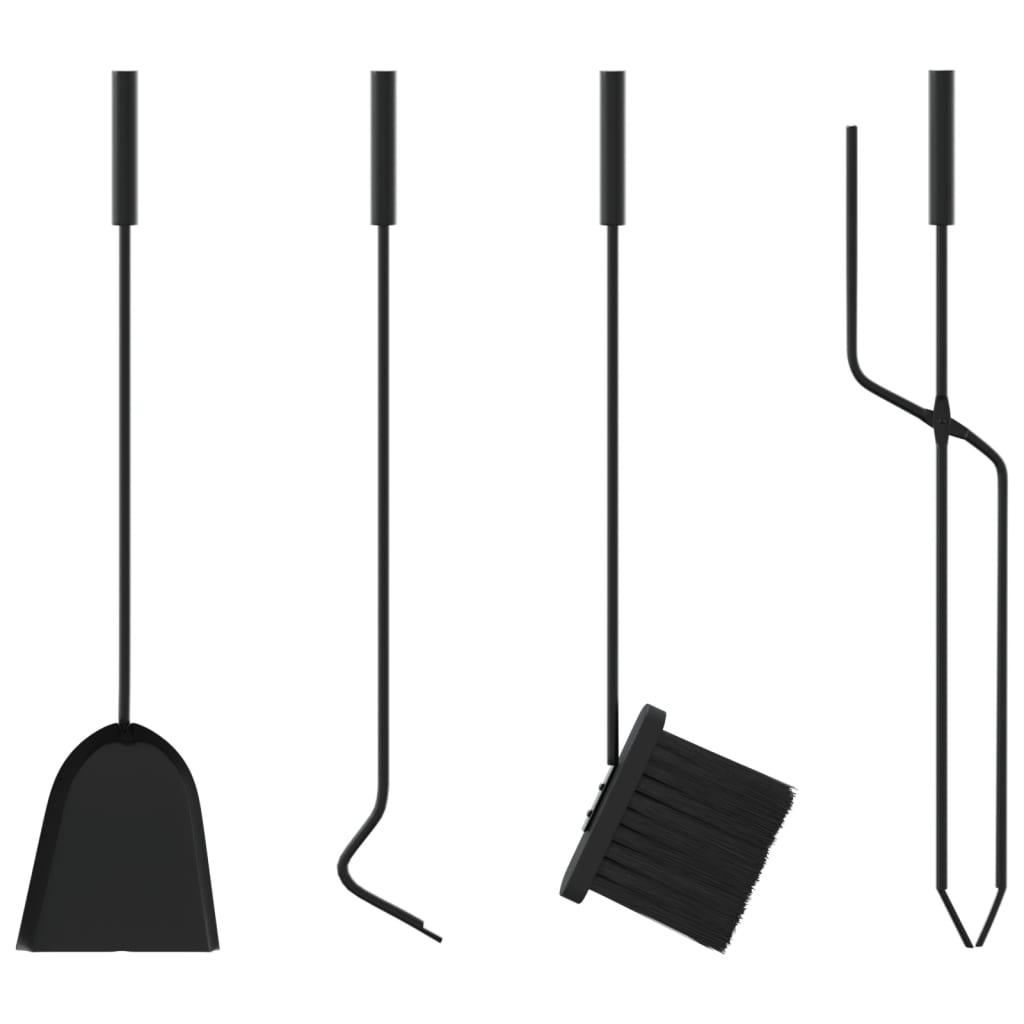 Set di attrezzi per camino 5 pezzi 18x66 cm in acciaio