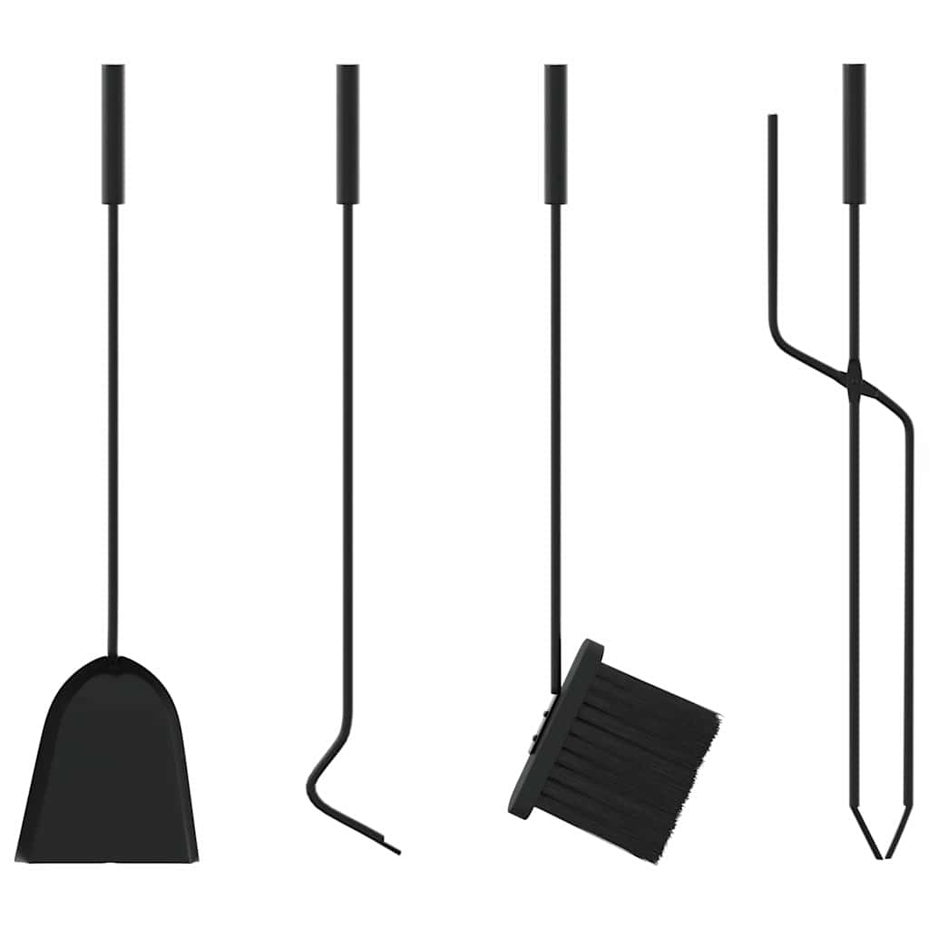 Set di attrezzi per camino 5 pezzi 18x56 cm in acciaio