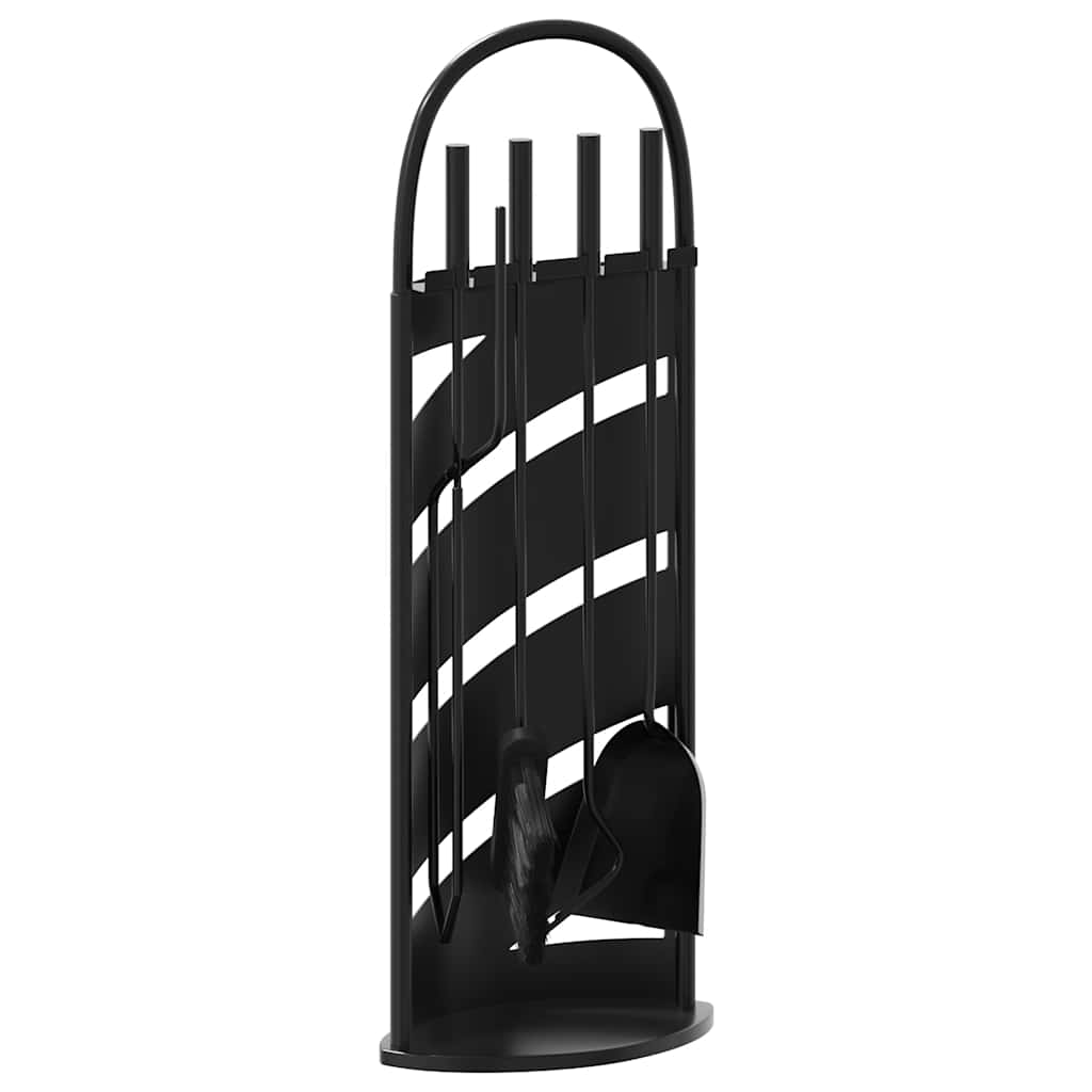 Set di attrezzi per camino 5 pezzi 23x15x66 cm in acciaio