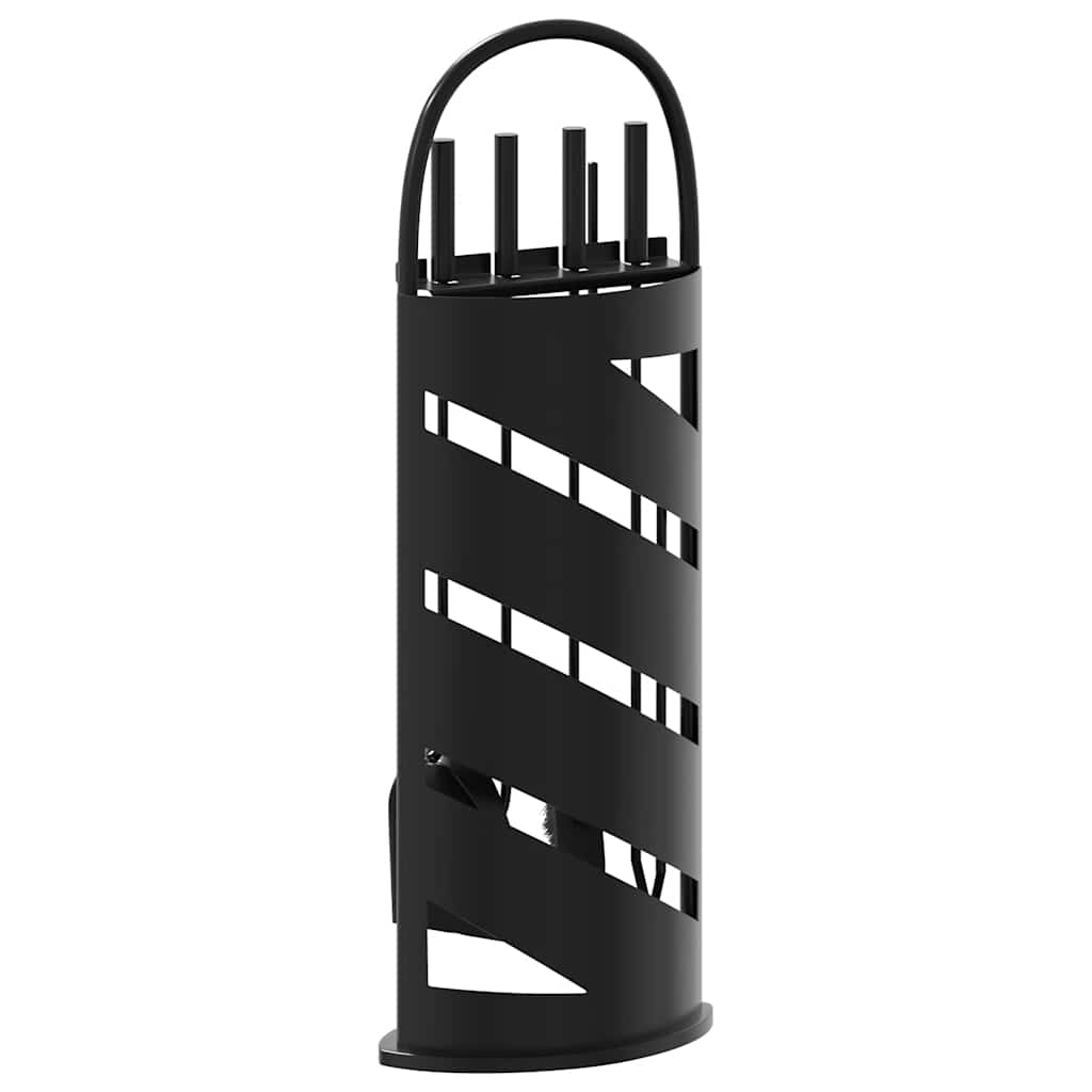 Set di attrezzi per camino 5 pezzi 23x15x66 cm in acciaio