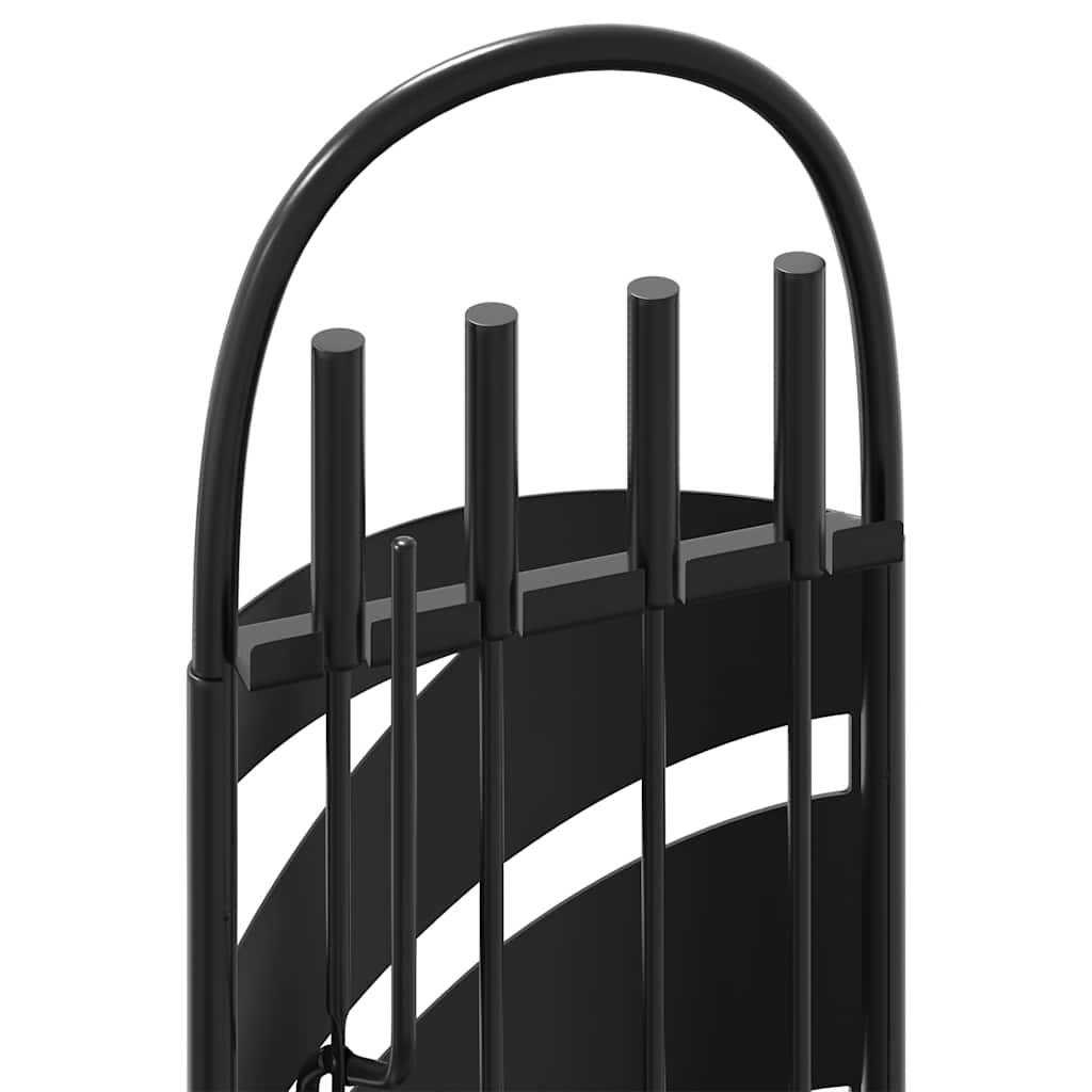 Set di attrezzi per camino 5 pezzi 23x15x66 cm in acciaio