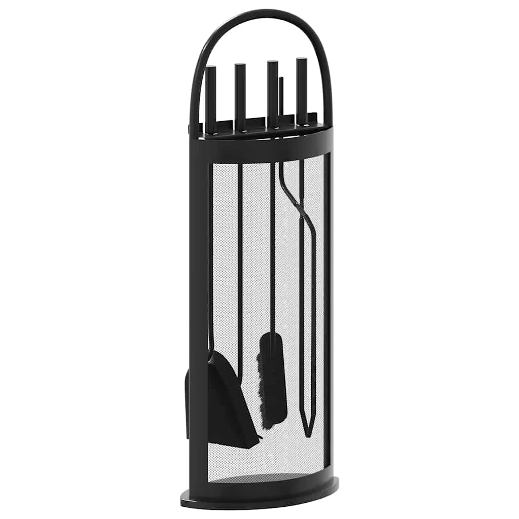 Set di attrezzi per camino 5 pezzi 23x15x66 cm in acciaio