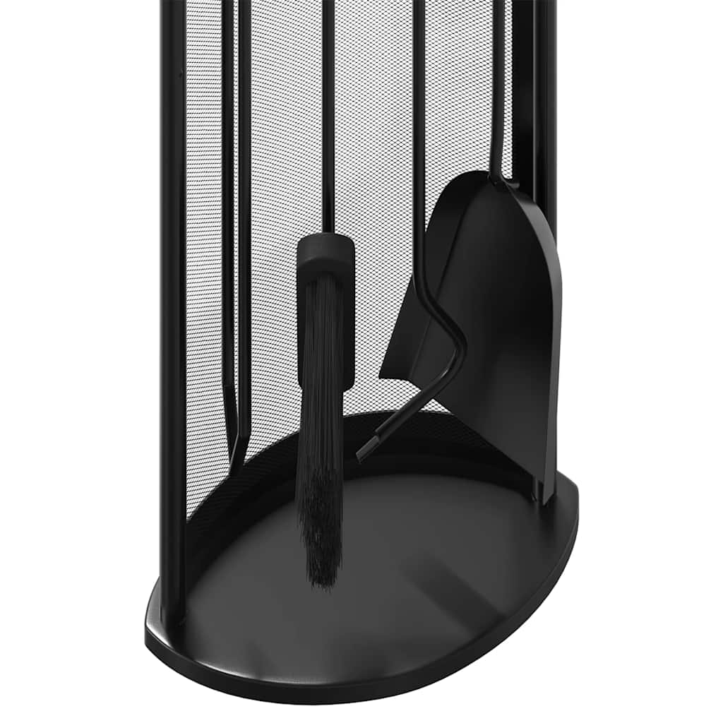 Set di attrezzi per camino 5 pezzi 23x15x66 cm in acciaio