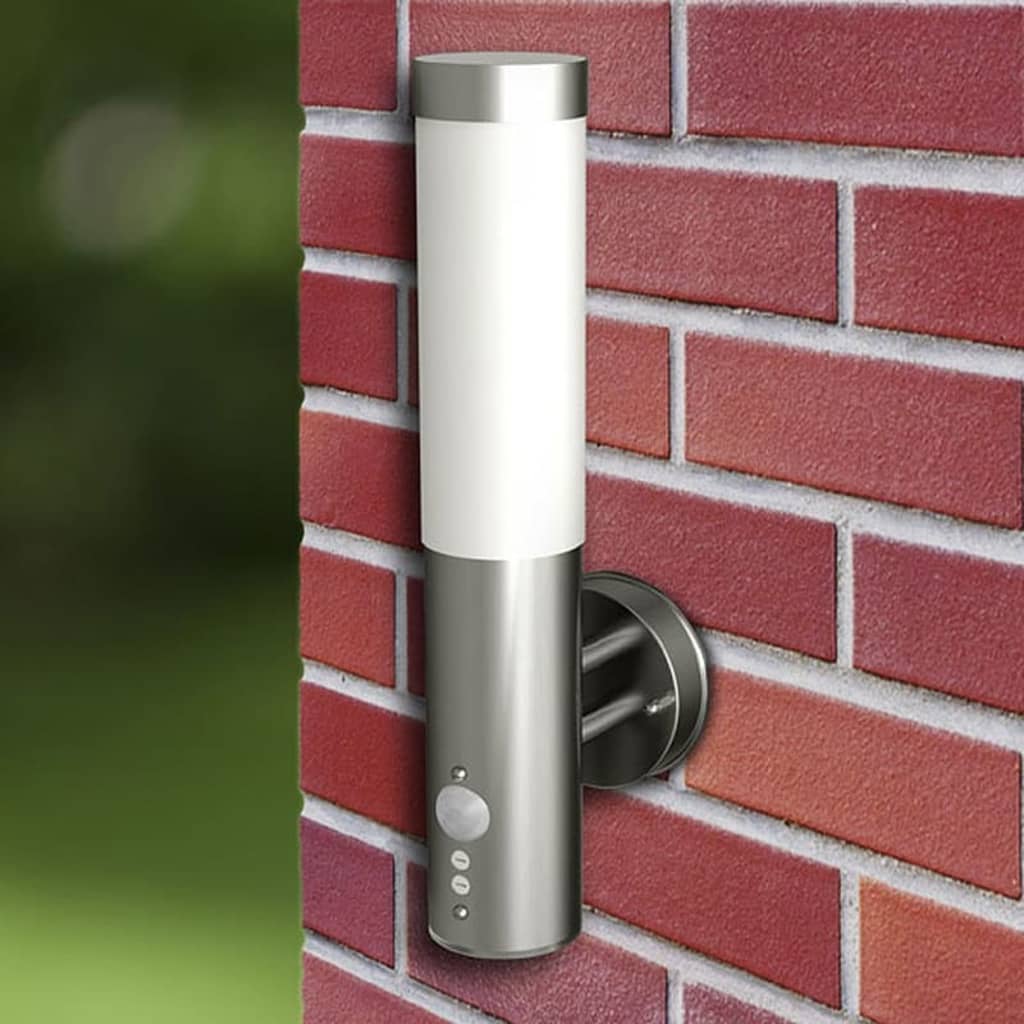 Lampade da parete per esterni 2 pezzi con sensore di movimento in acciaio inossidabile
