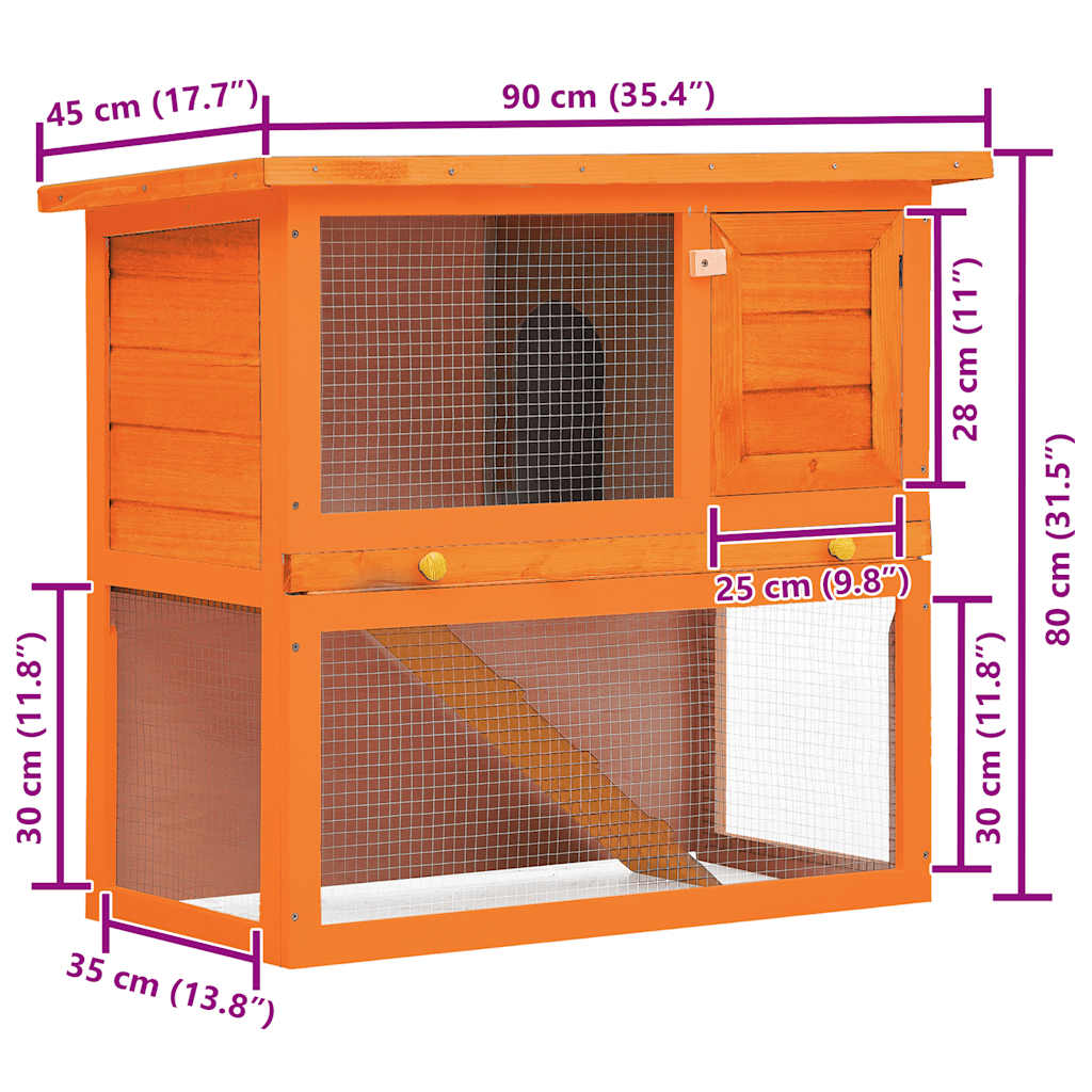 Conigliera all'Aperto Gabbia Piccoli Animali 1 Porta Legno