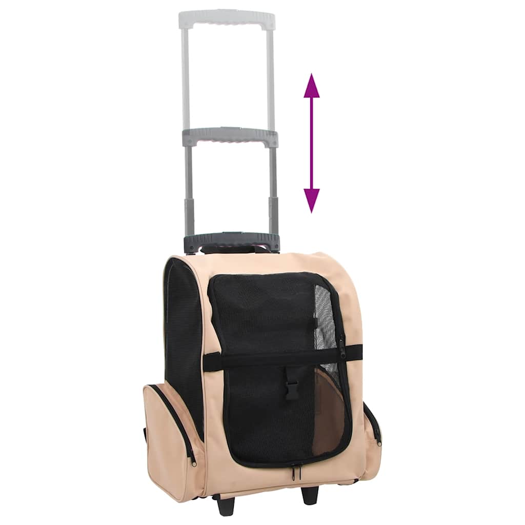 Trolley Trasportino per Animali Pieghevole Multifunzione Sabbia