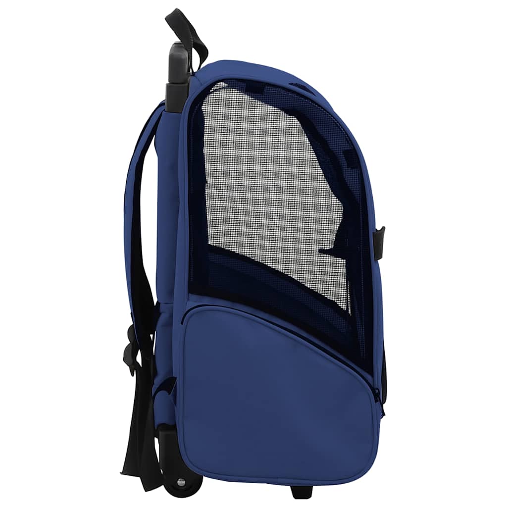 Trolley Trasportino per Animali Pieghevole Multifunzione Blu