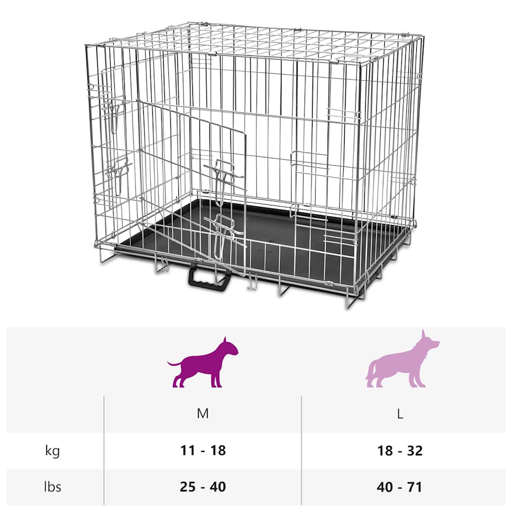 Gabbia di Trasporto Pieghevole per Cani M