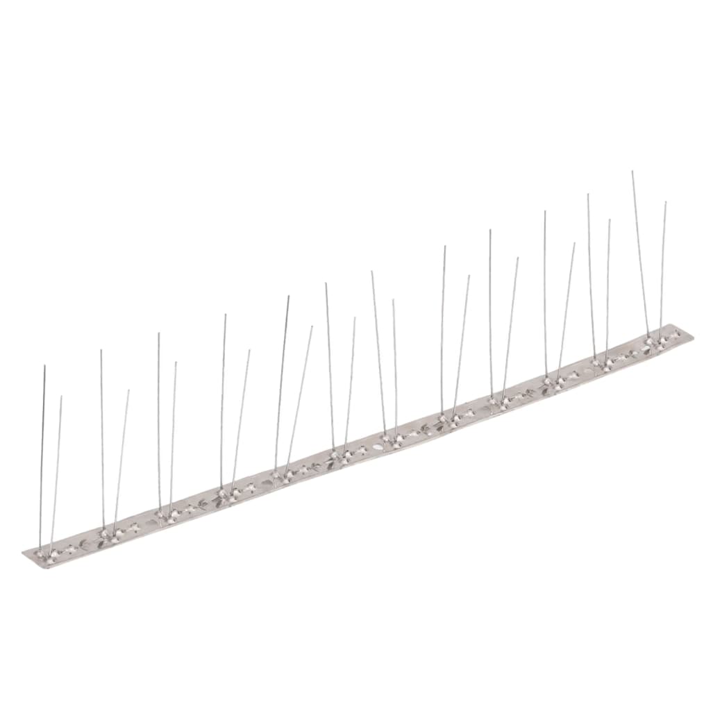 Set Dissuasori per Uccelli e Piccioni 6 pz Acciaio 2 File 3 m