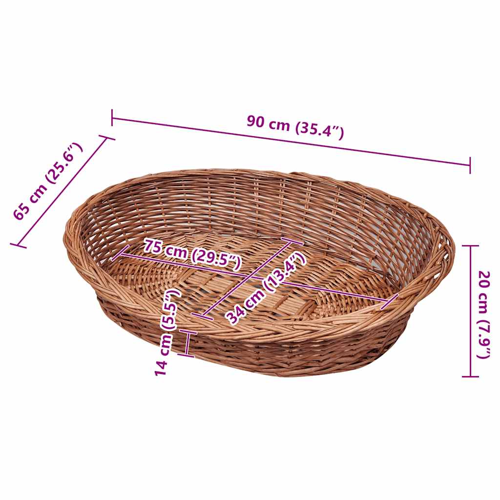 Cesto per Cani/Lettino in Vimini Naturale 90 cm