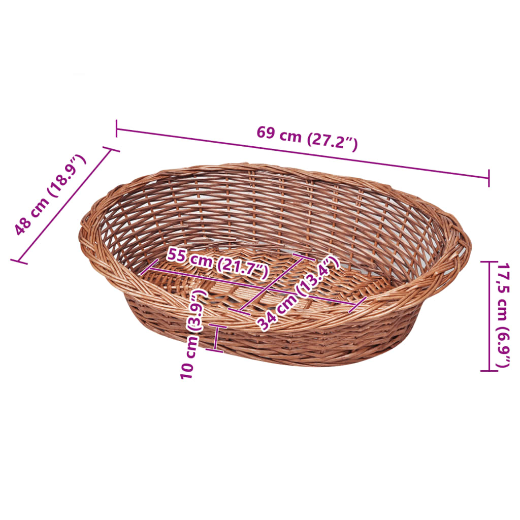 Cesto/Cuccia per Cani in Vimini Naturale 69 cm