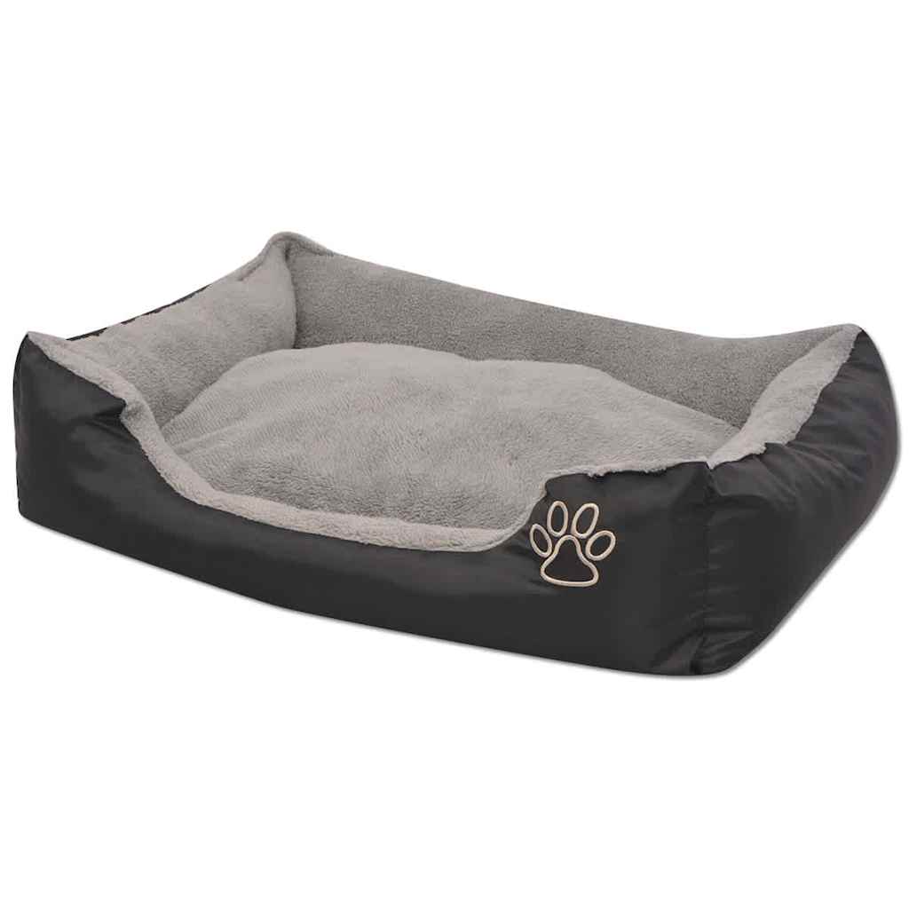 Cuccia per Cani con Cuscino Imbottito Taglia L Nero