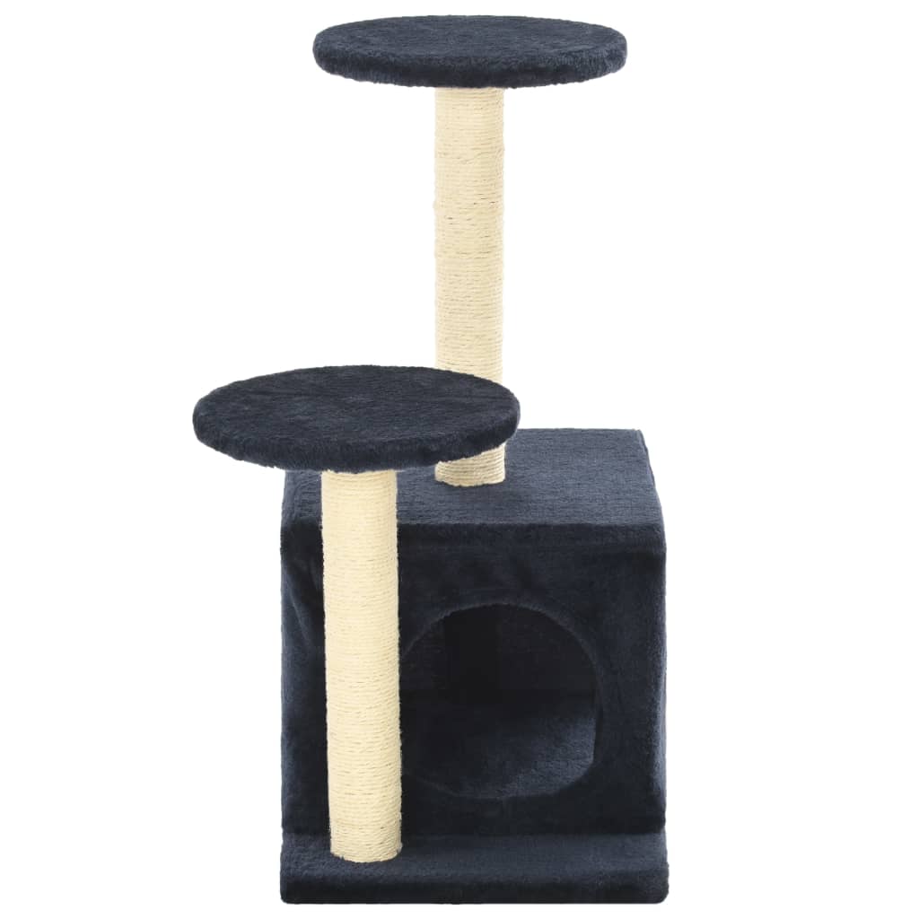 Albero per Gatti con Pali Tiragraffi in Sisal 60 cm Blu Scuro