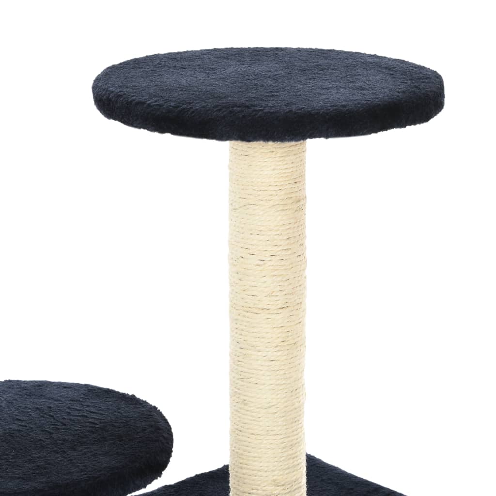 Albero per Gatti con Pali Tiragraffi in Sisal 60 cm Blu Scuro