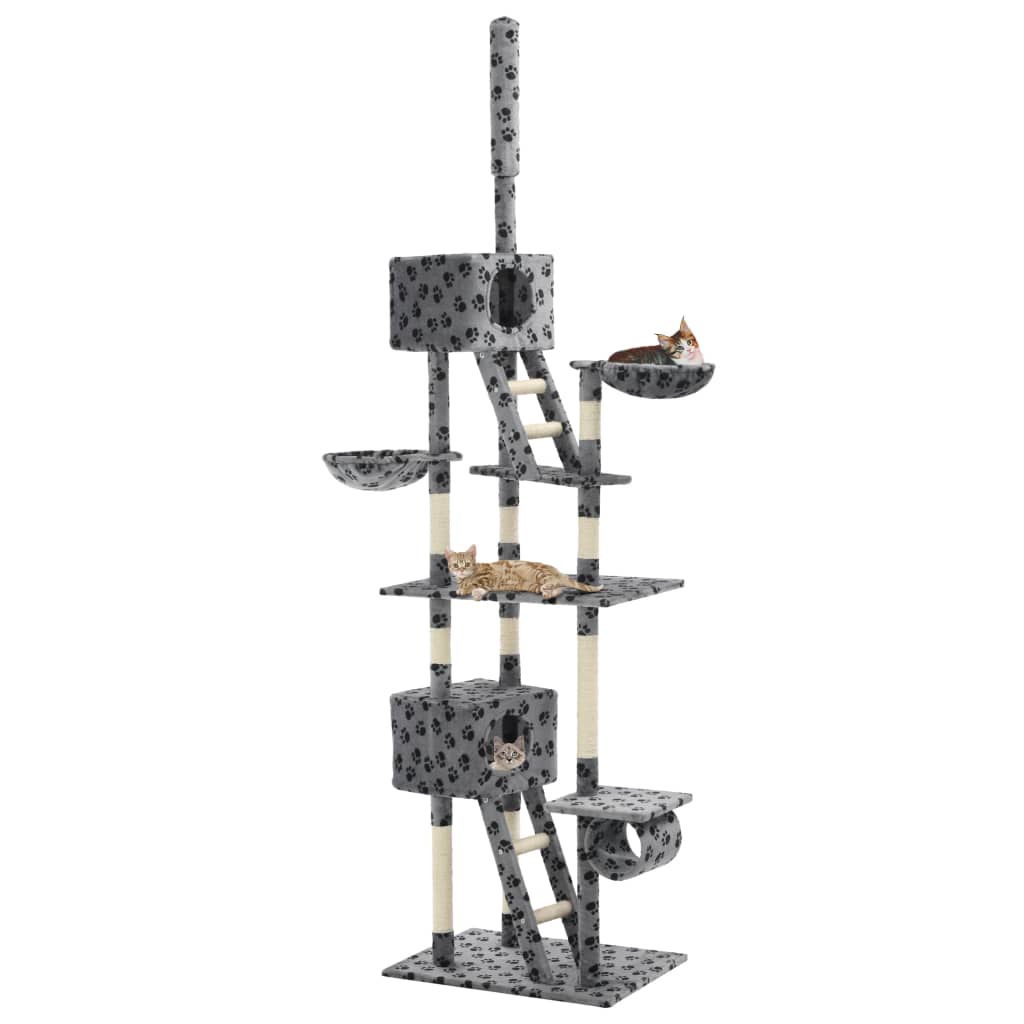 Albero per Gatti con Tiragraffi in Sisal 230-260 cm Grigio