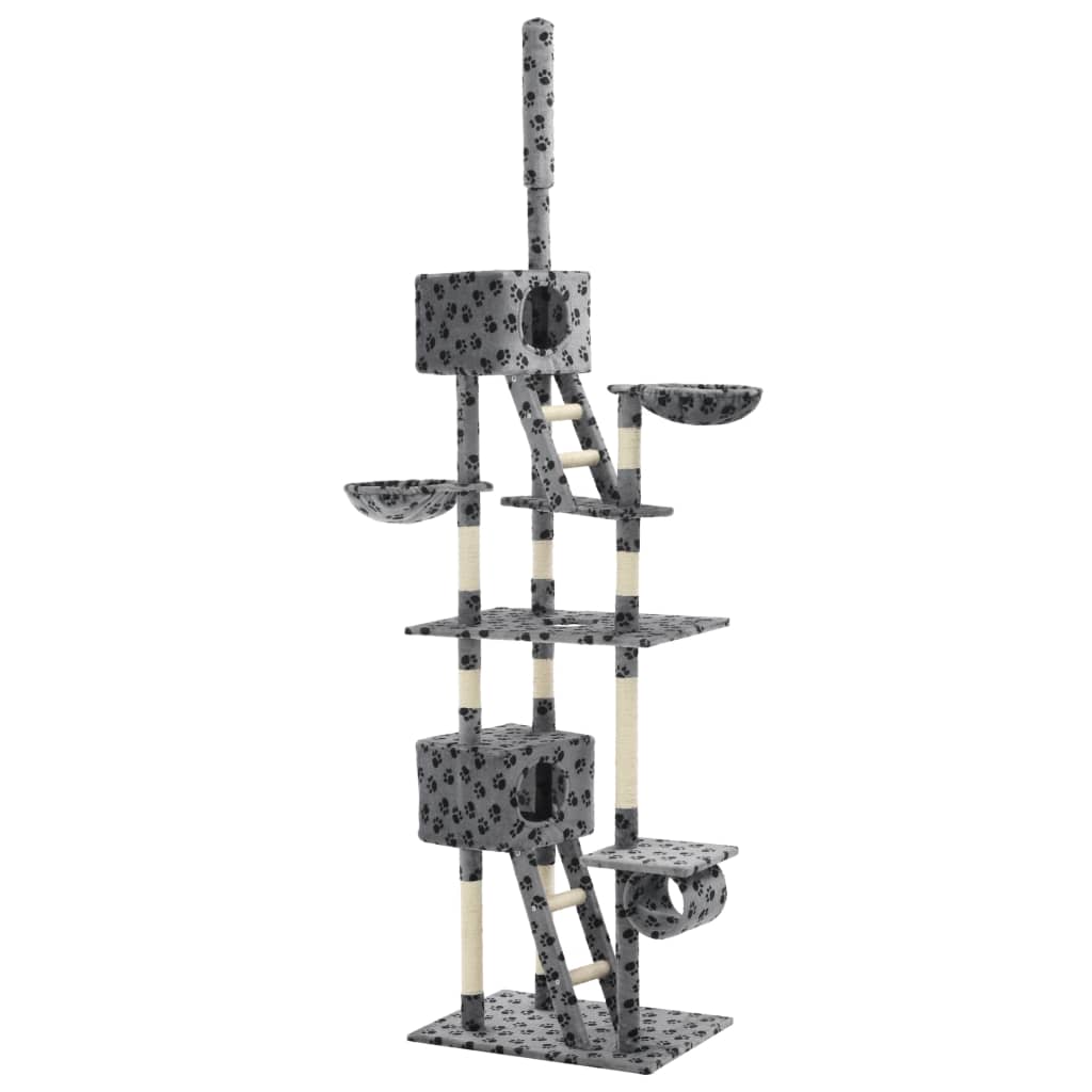 Albero per Gatti con Tiragraffi in Sisal 230-260 cm Grigio