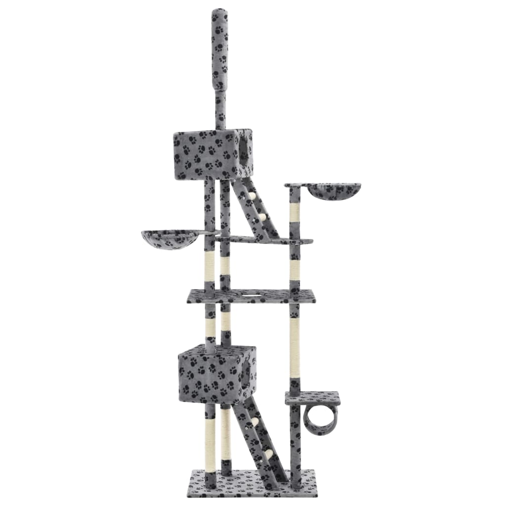 Albero per Gatti con Tiragraffi in Sisal 230-260 cm Grigio