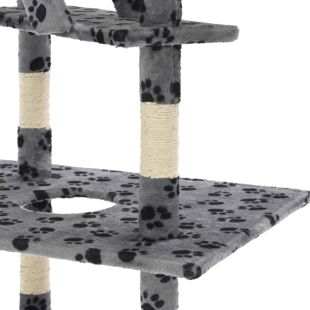 Albero per Gatti con Tiragraffi in Sisal 230-260 cm Grigio
