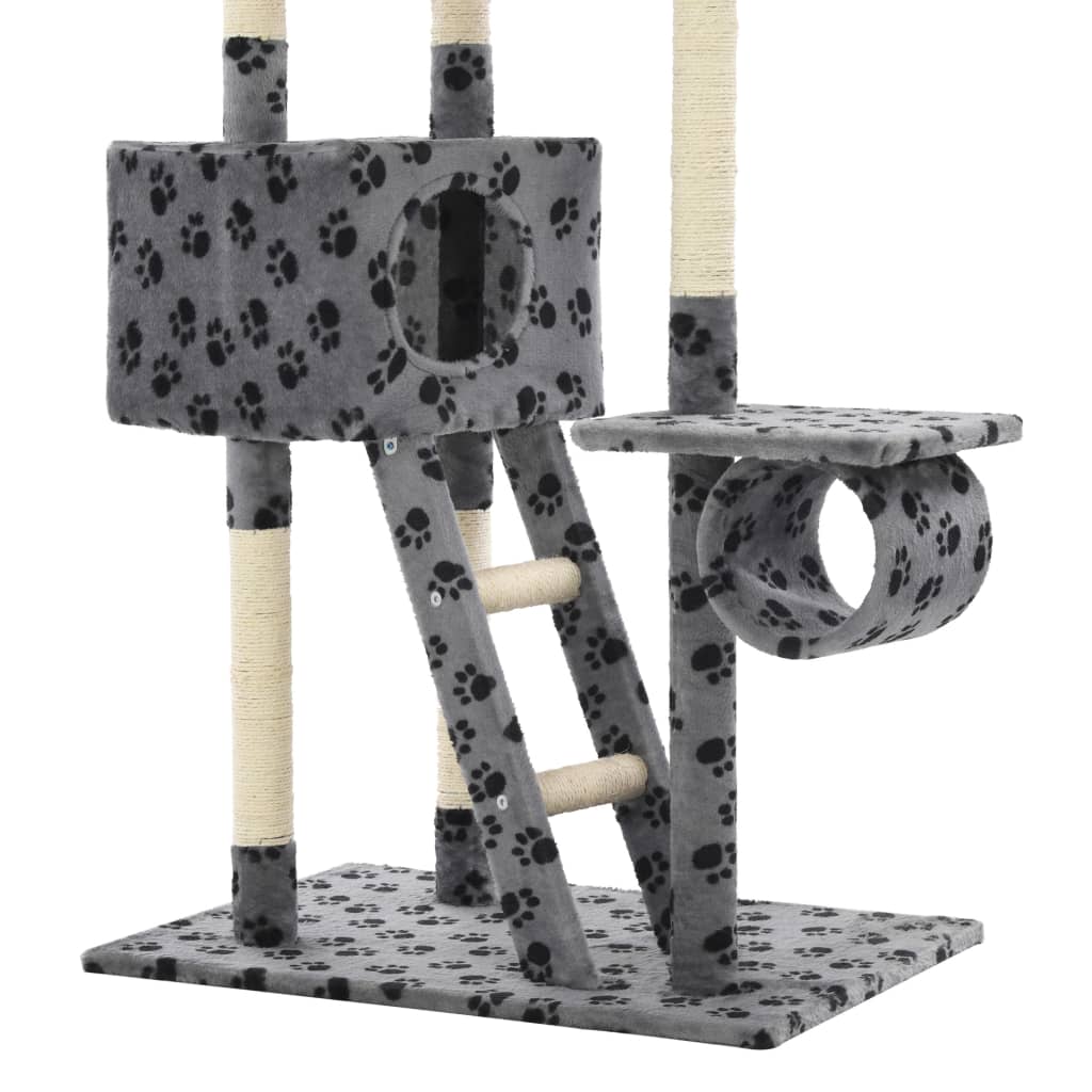 Albero per Gatti con Tiragraffi in Sisal 230-260 cm Grigio