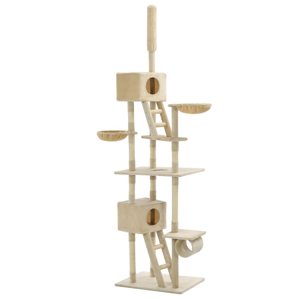 Albero per Gatti con Pali Tiragraffi in Sisal 230-260 cm Beige