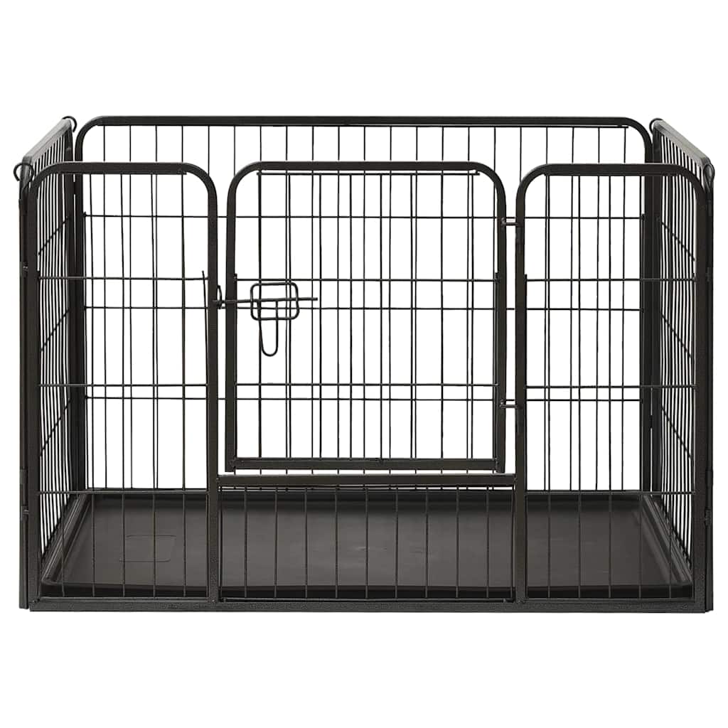 Box per Cuccioli in Acciaio 91,5x59x61 cm
