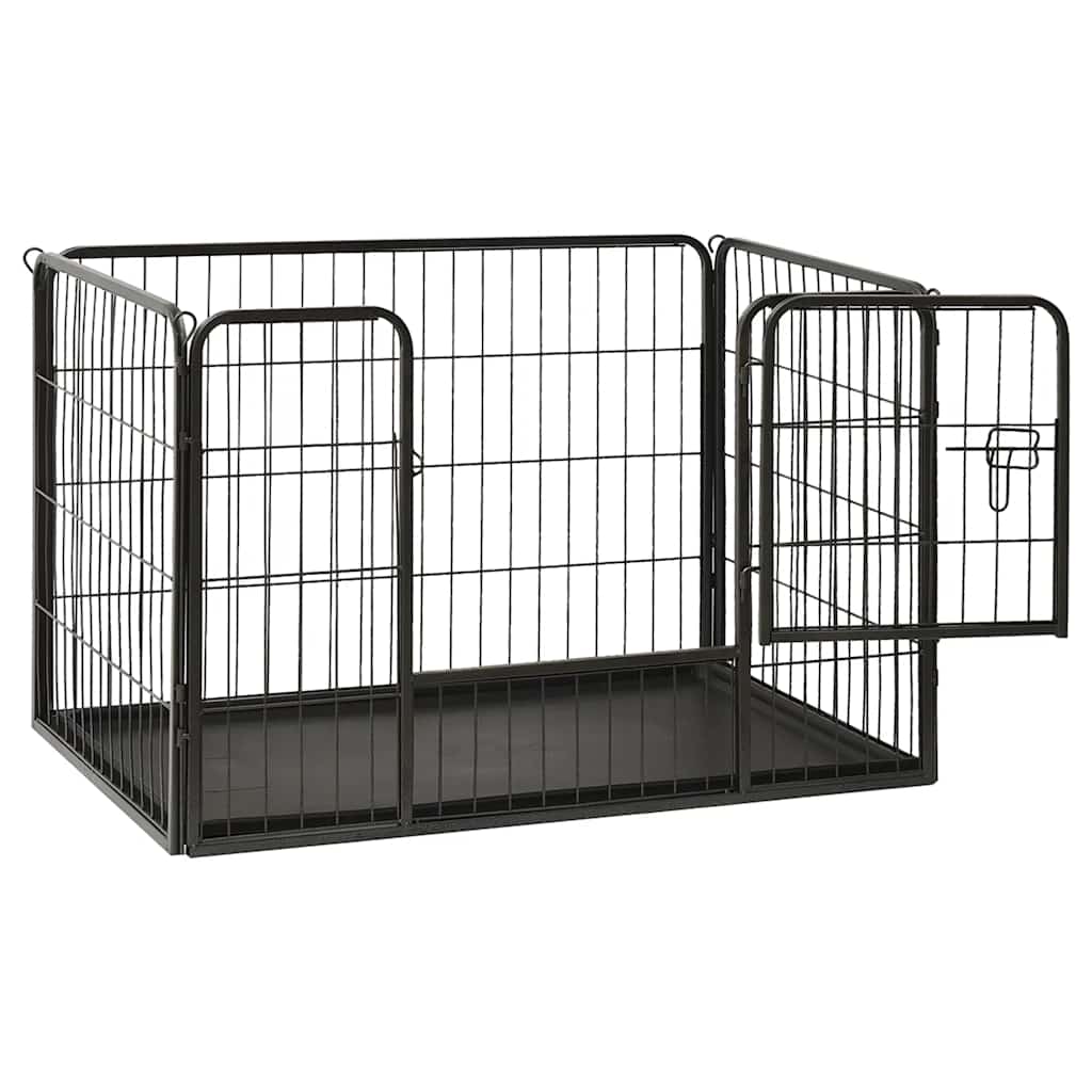 Box per Cuccioli in Acciaio 91,5x59x61 cm