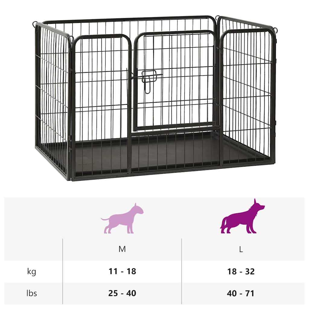 Box per Cuccioli in Acciaio 91,5x59x61 cm
