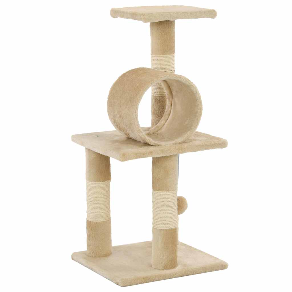 Albero per Gatti con Tiragraffi in Sisal 65 cm Beige