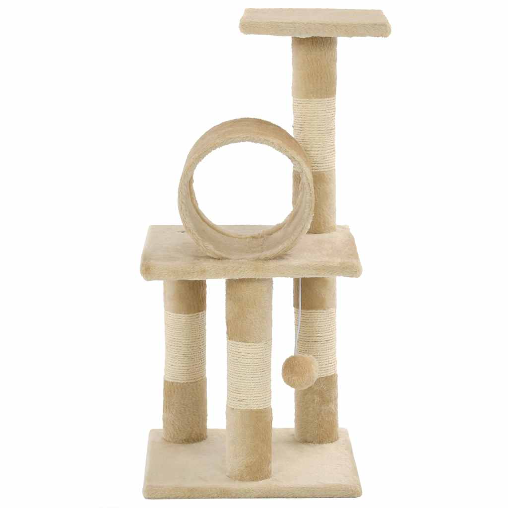 Albero per Gatti con Tiragraffi in Sisal 65 cm Beige