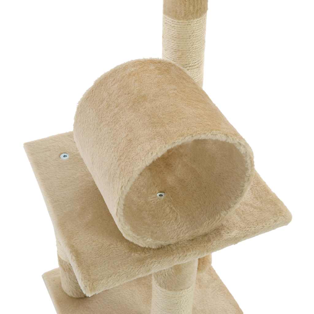 Albero per Gatti con Tiragraffi in Sisal 65 cm Beige