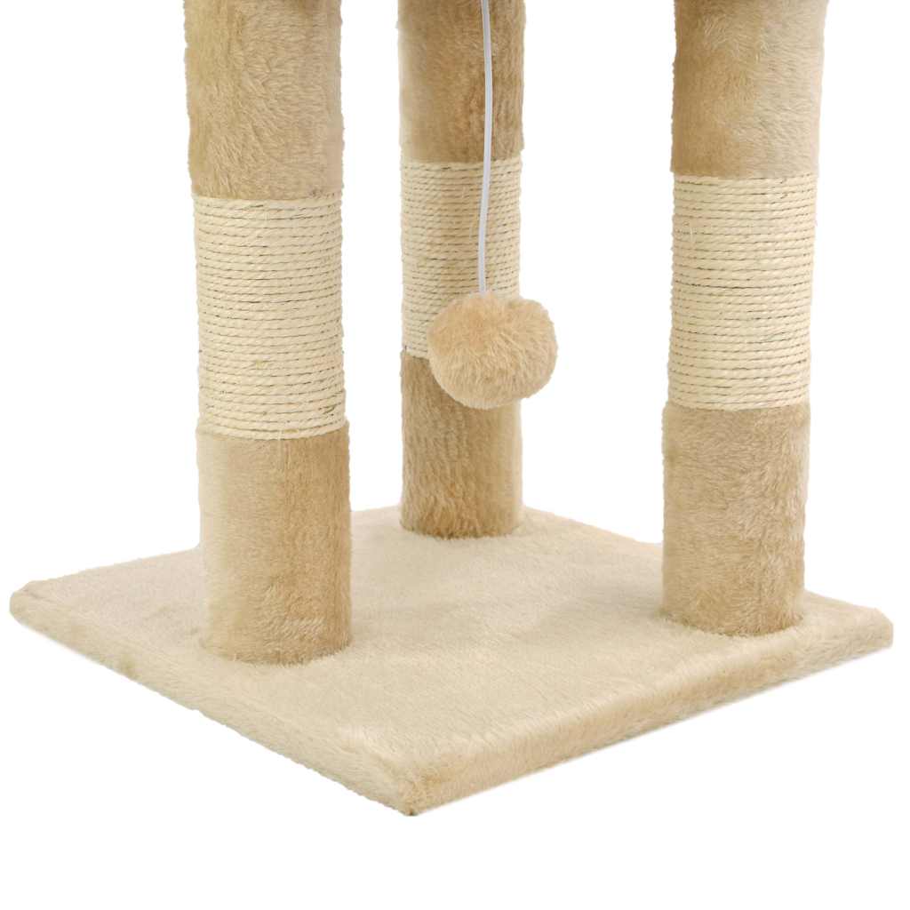 Albero per Gatti con Tiragraffi in Sisal 65 cm Beige