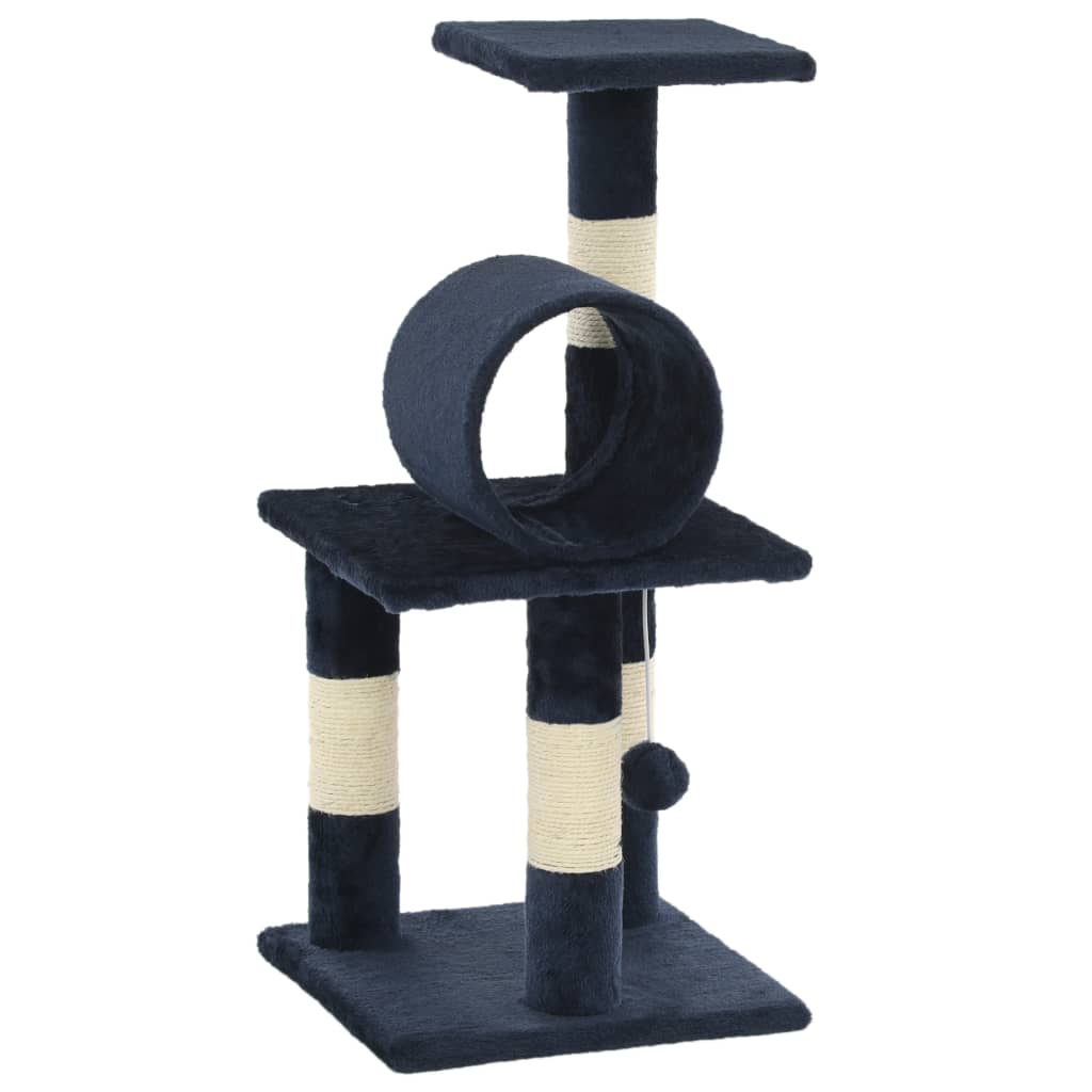 Albero per Gatti con Tiragraffi in Sisal 65 cm Blu Scuro