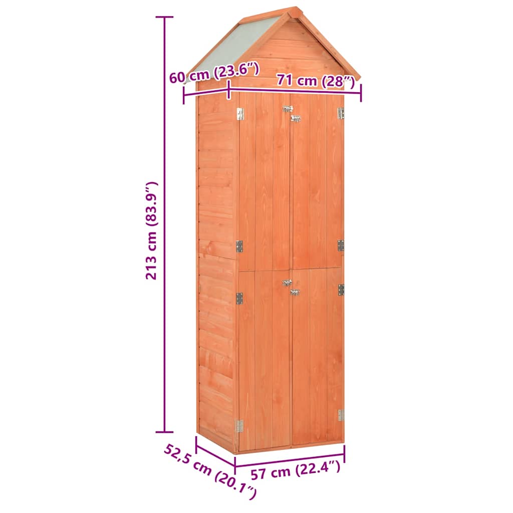 Capanno per Attrezzi in Legno 71x60x213 cm