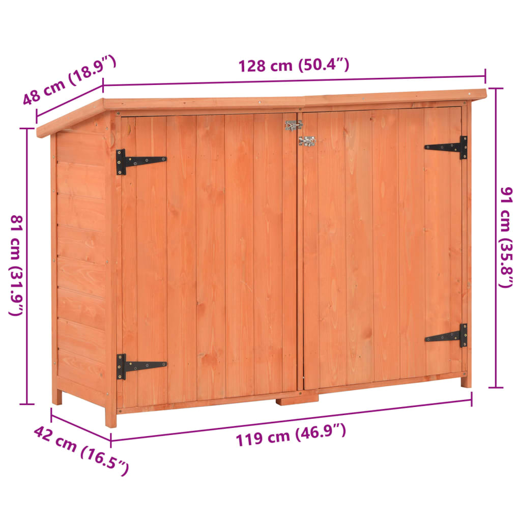 Capanno per Attrezzi in Legno 128x42x91 cm