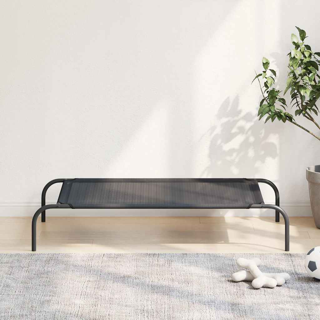 Cuccia per Cani Rialzata Nera L in Textilene