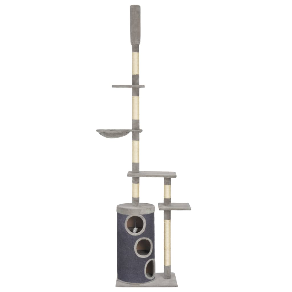 Albero per Gatti con Tiragraffi in Sisal Grigio 260 cm