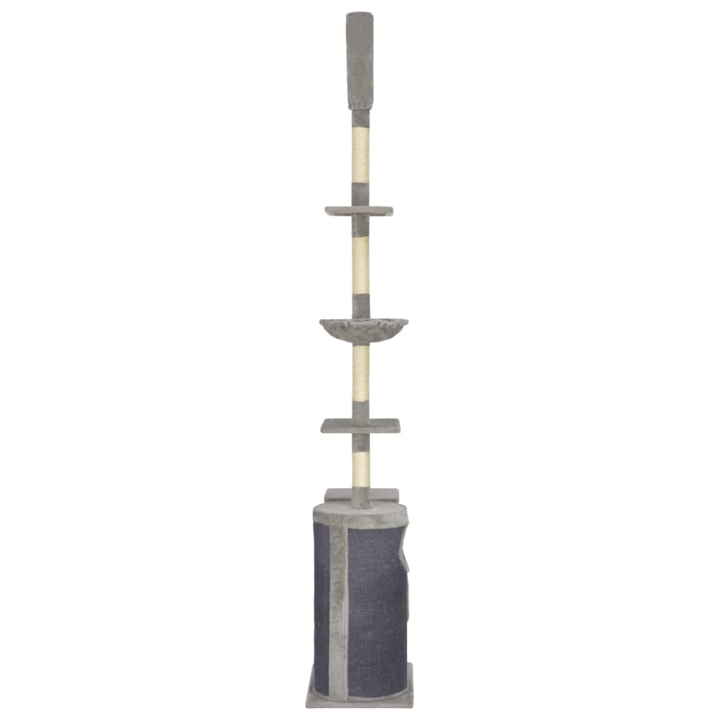 Albero per Gatti con Tiragraffi in Sisal Grigio 260 cm