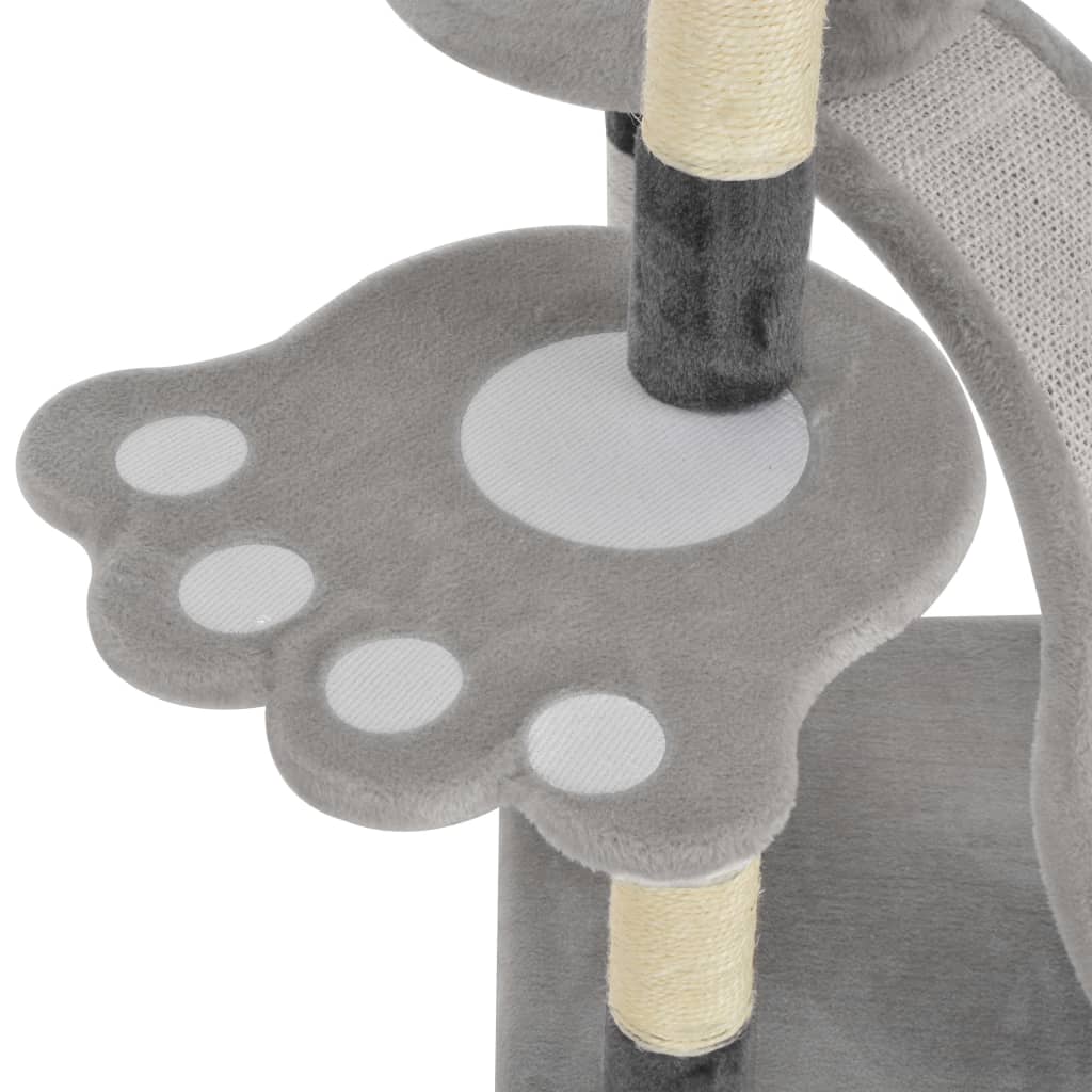Albero per Gatti con Pali Tiragraffi in Sisal Grigio 145 cm