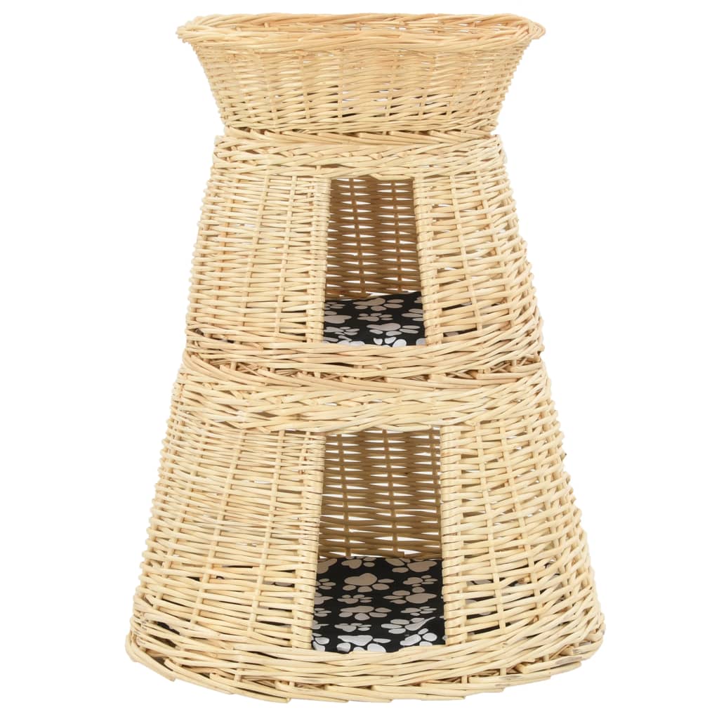 Set Ceste per Gatti con Cuscini 3 pz 47x34x60 cm Salice Naturale