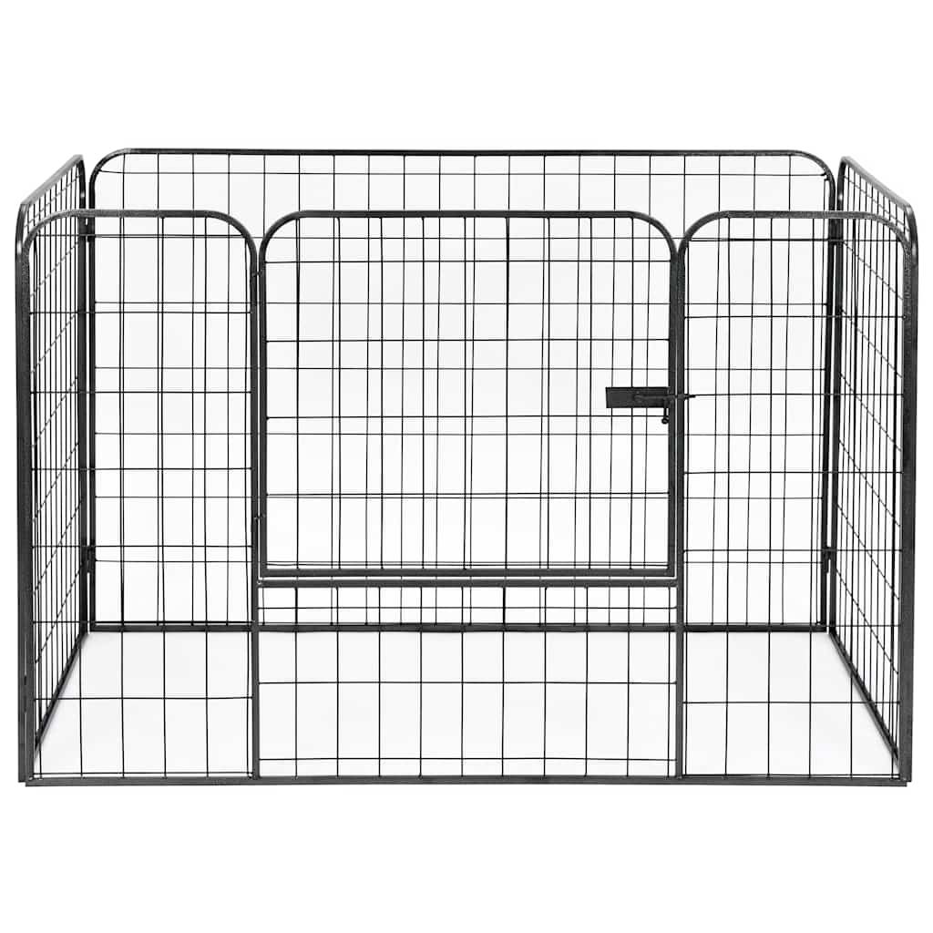 Recinto per Cani Resistente Nero 120x80x70 cm in Acciaio