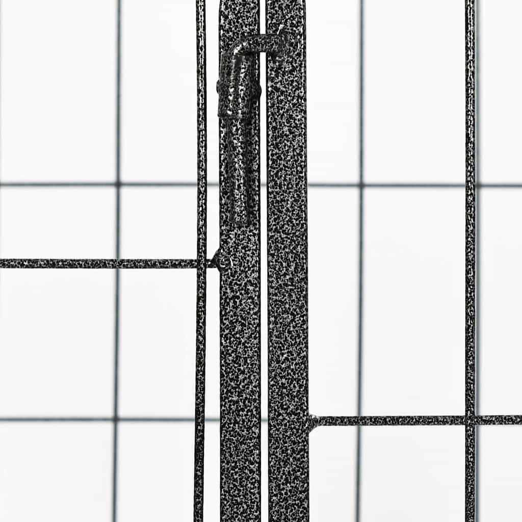 Recinto per Cani Resistente Nero 120x80x70 cm in Acciaio