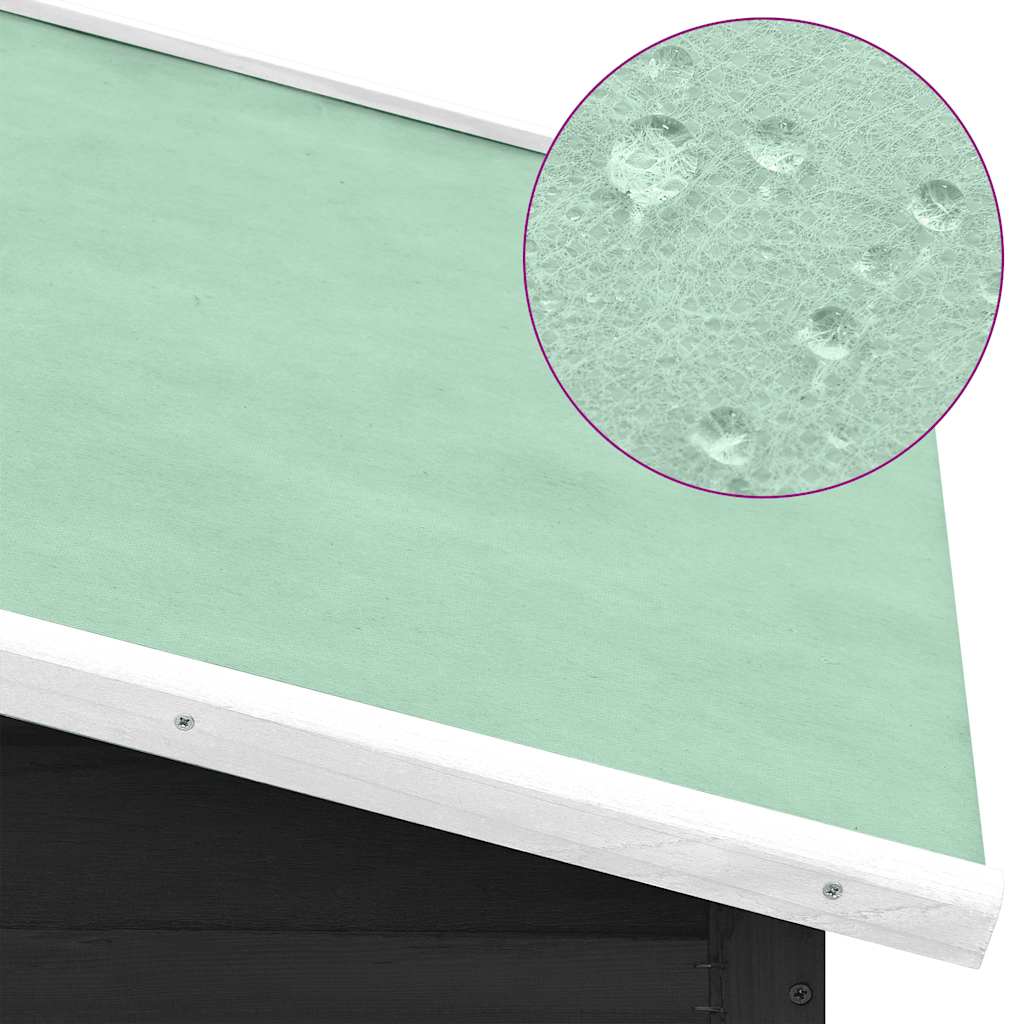 Pollaio con Casetta Nidificazione Grigio Bianco in Legno Abete