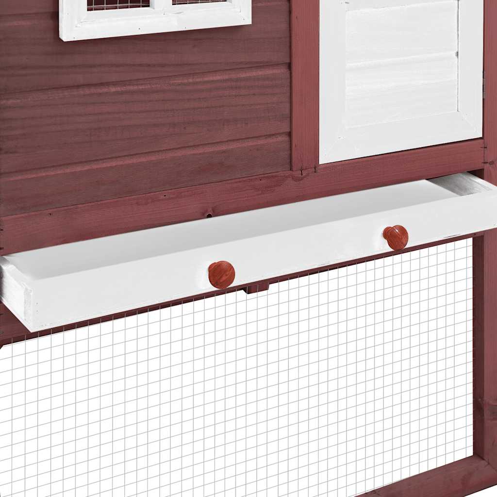 Pollaio con Casetta Nidificazione Mocha e Bianco in Legno Abete