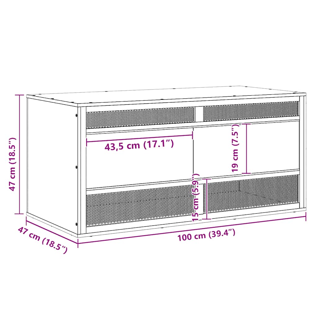 Terrario in Legno Multistrato 100x47x47 cm