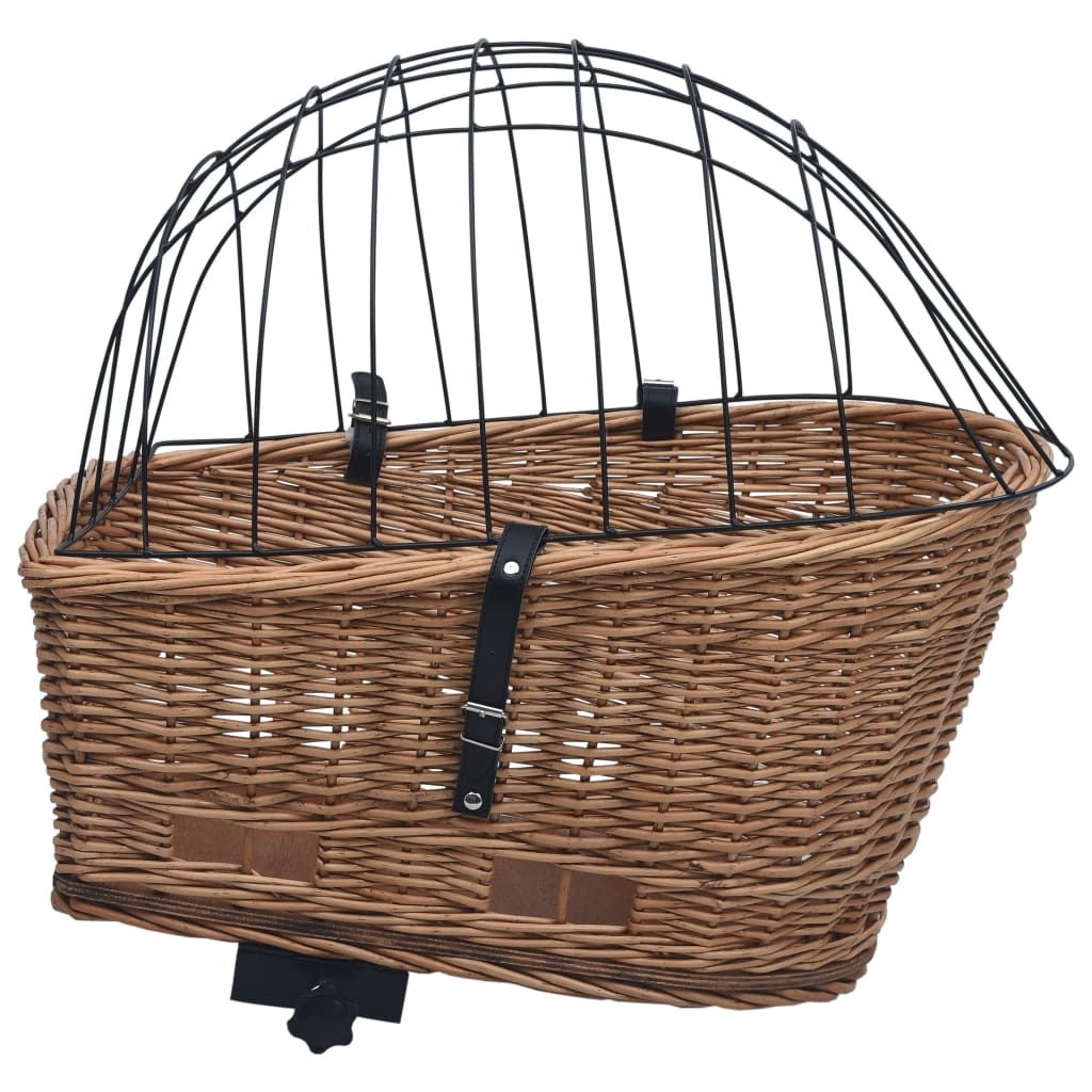 Cestino Posteriore Bici e Copertura 55x31x36cm Salice Naturale
