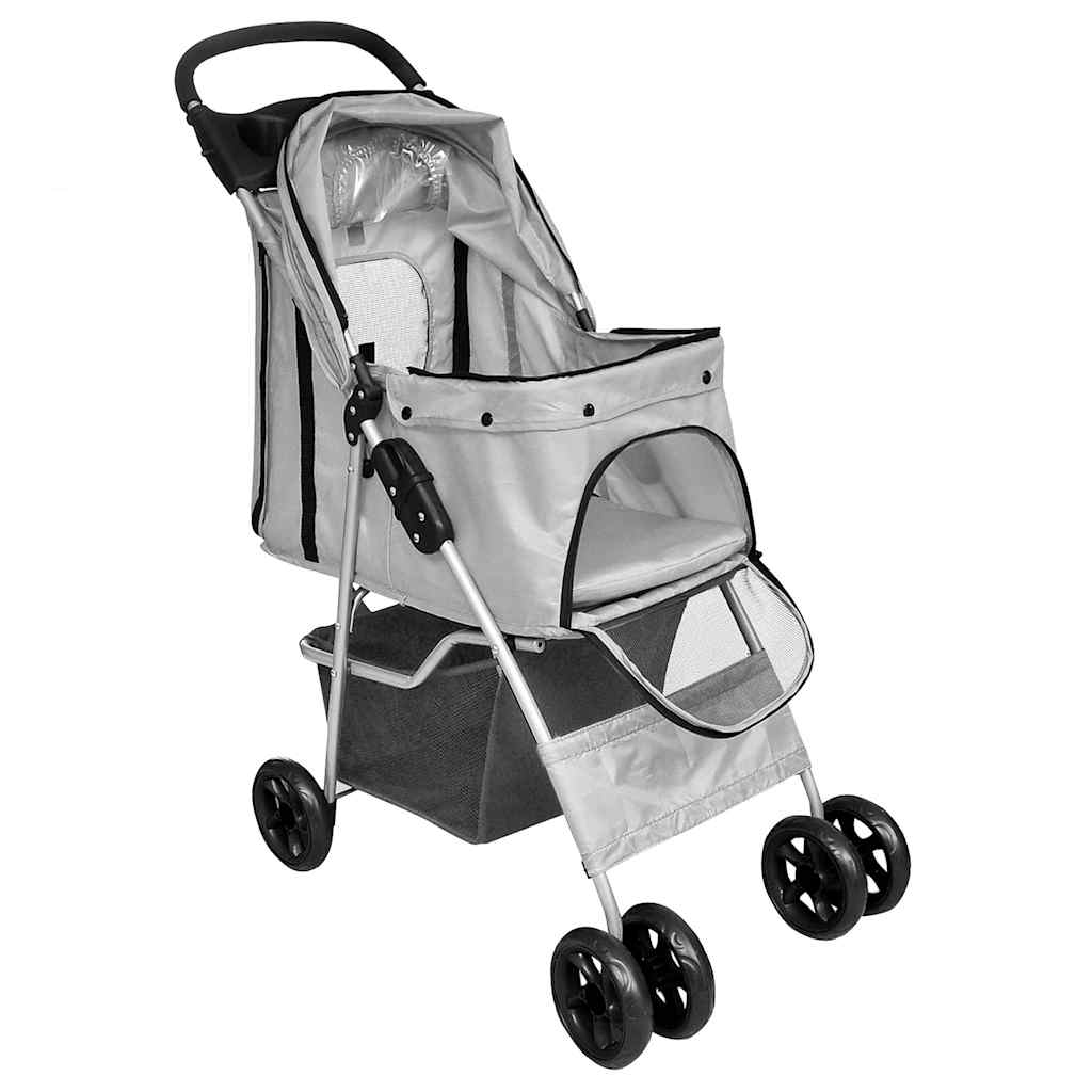 Passeggino per Cani/Gatti Pieghevole Grigio